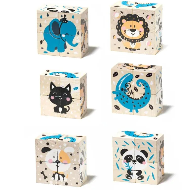 Cubika ECO Wooden Blocks Animals