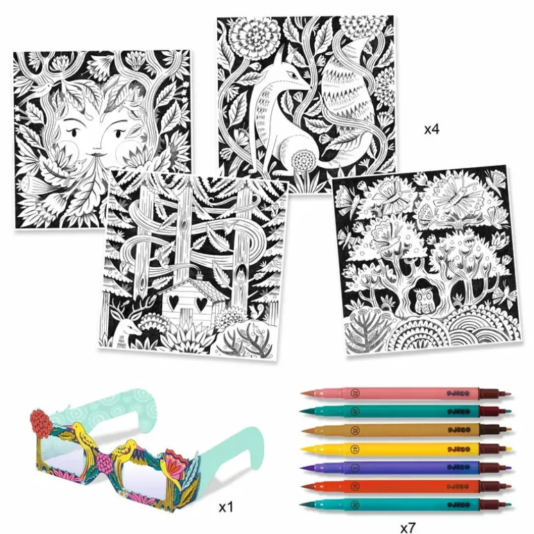 Djeco Felt Tips Brush Pens Set Fantasy Forest