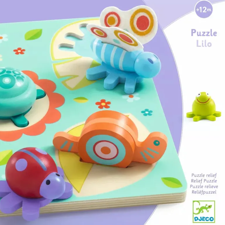 Djeco Relief Puzzle Lilo Turtle & Friends