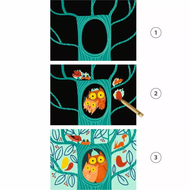 Djeco Scratch Cards Learning About Animals