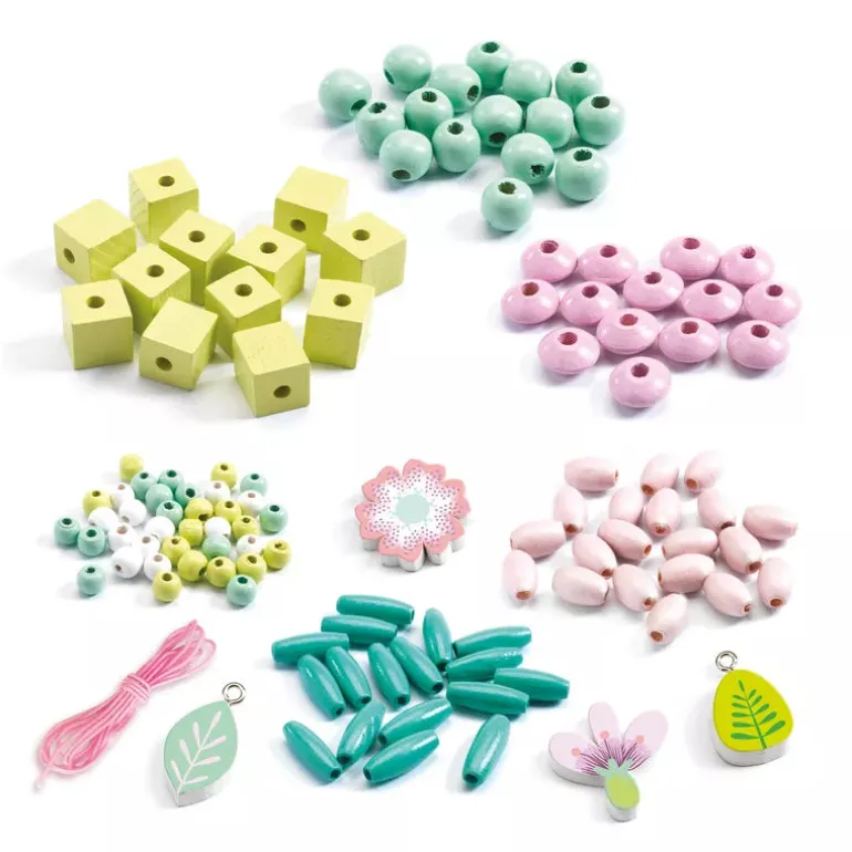 Djeco Wooden Beads, Flowers and Foliage