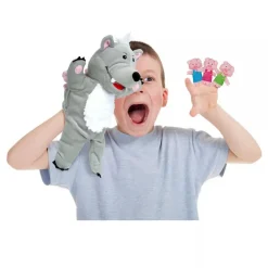 Fiesta Crafts Big Bad Wolf & 3 Little Pigs Puppet Set