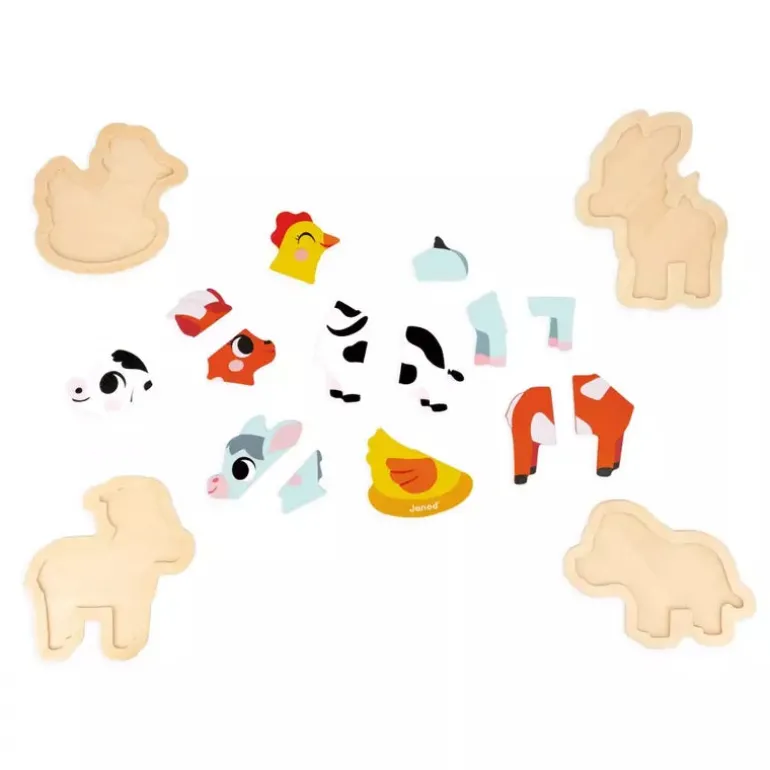 Janod 4 Progressive Puzzles - Farm