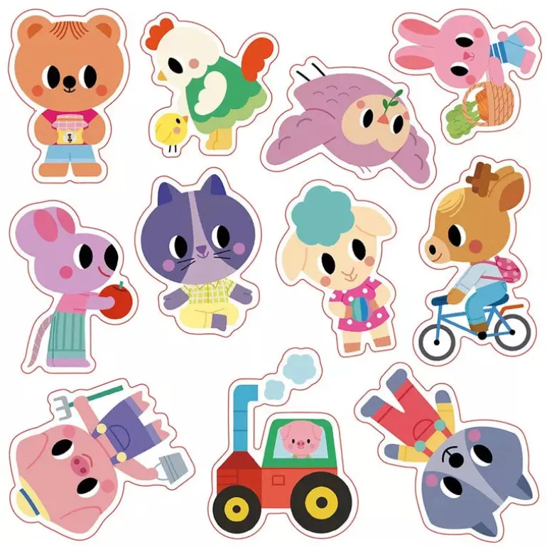 Janod 2 Years - Repositionable Thick Stickers