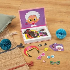 Janod Girl's Crazy Faces Magneti'book