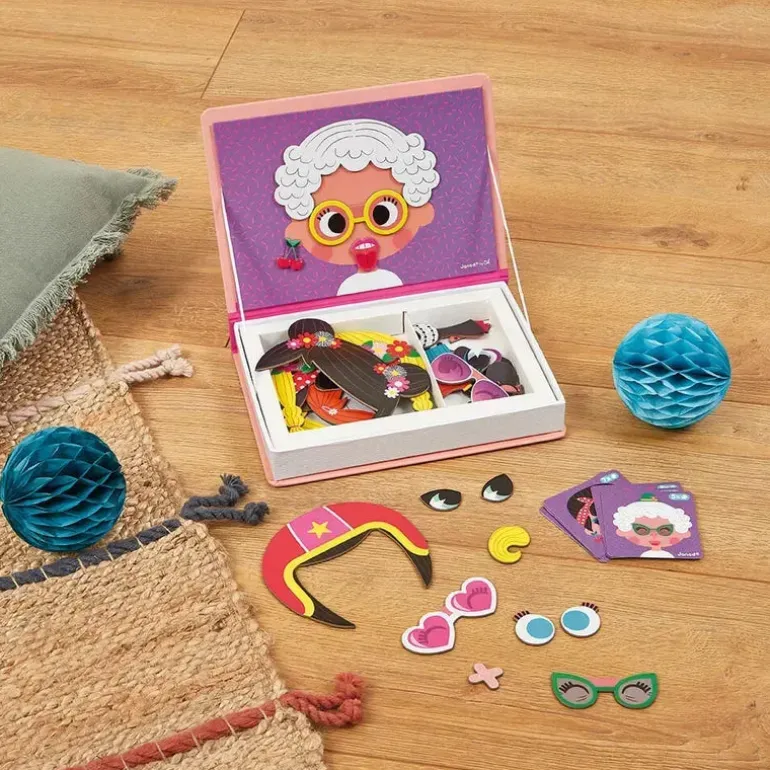 Janod Girl's Crazy Faces Magneti'book