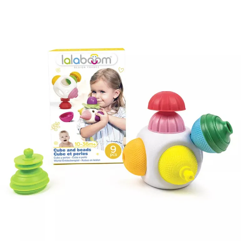 Lalaboom Mini Cube & 4 Beads- 9 PCS