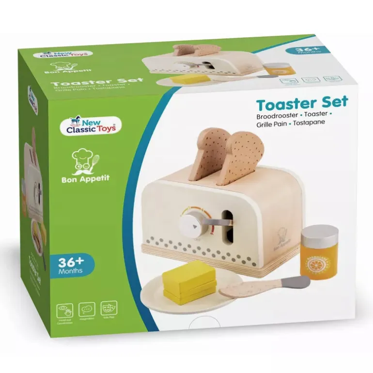 New Classic Toys Toaster Set White