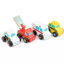New Classic Toys Wooden Vehicles set of 4