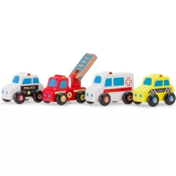 New Classic Toys Wooden Vehicles set of 4
