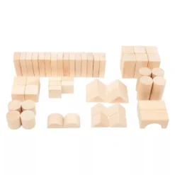 Wooden Building Blocks natural 50-pack in bag