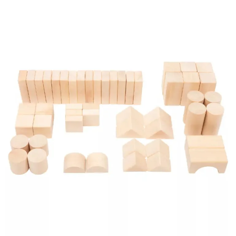 Wooden Building Blocks natural 50-pack in bag